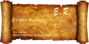 Erdős Rufusz névjegykártya